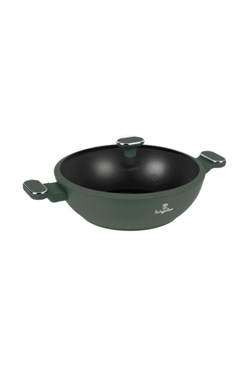 Berlinger Haus Wok with lid and titanium coating 30 cm Green Matte Collection