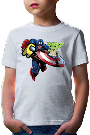 OEM Tricou copii Captain America Among Us Suspicious Star Wars Yoda Master