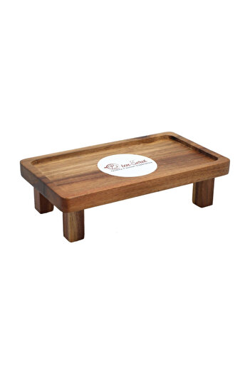 Bien Servi Rectangular Acacia Sushi Tray with Legs 25 x 15cm