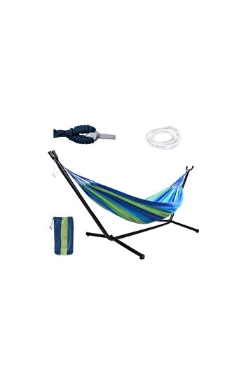 Gardlov Double hammock with metal support, 200x150 cm, max weight 200 kg, storage bag included