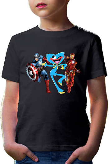 OEM Tricou copii Huggy Wuggy Captain America Ironman Funny Team Scary