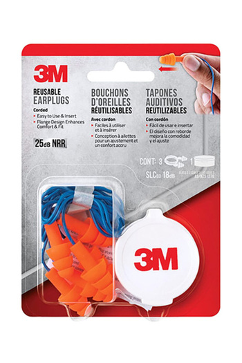 3M Reusable Corded Earplugs