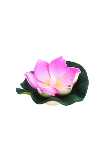 OEM Lumanare Nufar plastic cu led si baterie, pluteste pe apa, 10cm, roz
