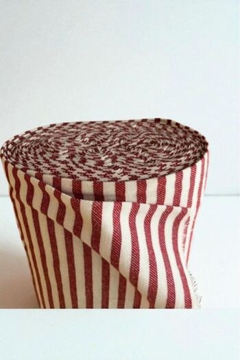 Shulet Collection Striped Linen Fabric - Red Washed Striped Linen 100x230 cm