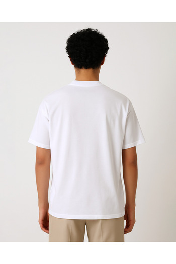 NO1 KONSEPT White Basic Crew Neck Oversize T-Shirt