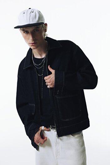 Pull & Bear Kontrast dikişli şapka