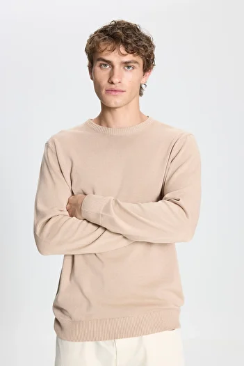 AC&Co / Altınyıldız Classics Men's Gray Melange Slim Fit Slim Fit Half Turtleneck Cotton Jacquard Knitwear Sweater