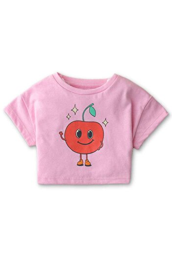 Gingersnaps Girls' Fruit Print Baby T-Shirt with Chest Design