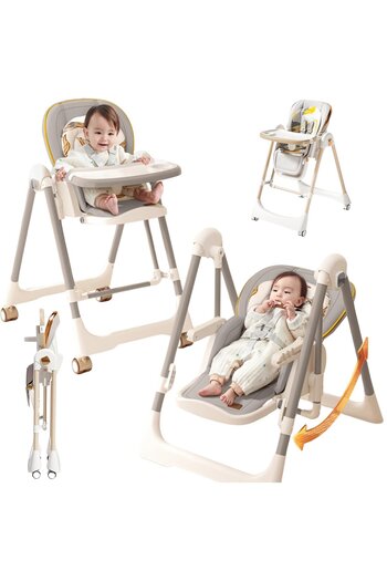Smart Vibe Scaun multifuncțional 3 în 1 BabyBoor 6+ luni – Balansoar, Masă activități, Tavă dublă, Centură 5‑p