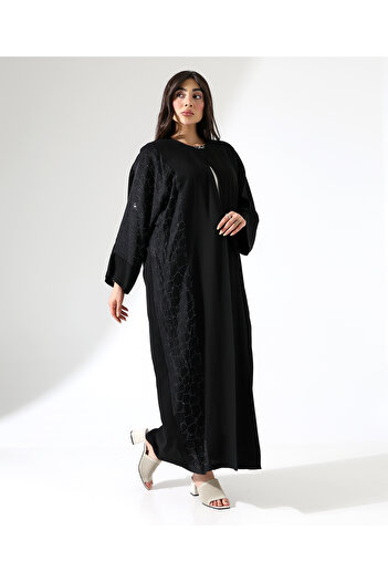 Fi'l Arz Fashion Stone Detailed Invitation Long Abaya