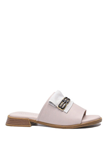 Anna Women’s Sabots Viotti Powder Pink, Decorative Application, Leather