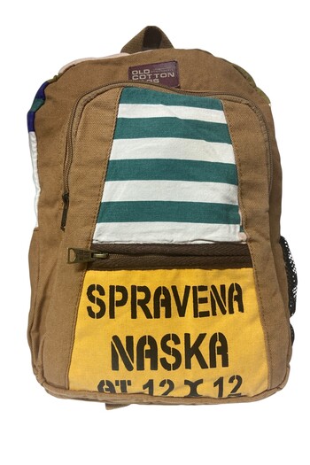 Old Cotton Quality Colorful Vintage Casual Design Daily Backpack Travel School Travel Bag 28 cm X 37 cm