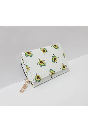 renkli çiçekler Children's Wallet 11X8X4 cm Avocado Patterned Children's Wallet