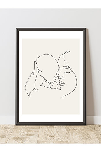 JESSE STORY Mother and Baby Minimalist Design Decorative Frameless Wall Painting (Poster)