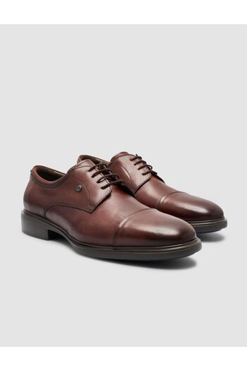 Cabani 100% Genuine Leather Brown Oval Toe Men's Classic Shoes