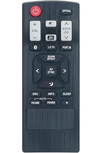 The Bros COV30748146 Replacement Remote for LG Sound Bars LAS35A1-W, S35A1-W, LAS350B & LAC450B