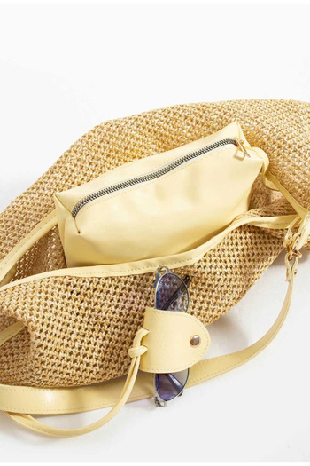By-Kuss Knitted Straw Shoulder Bag