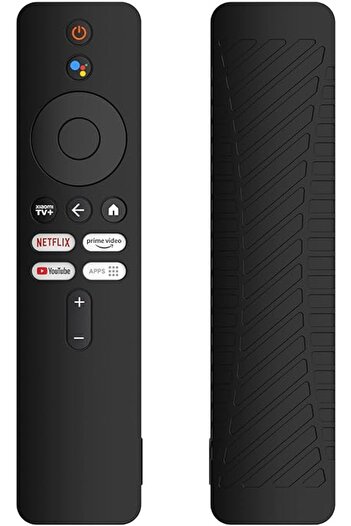 The Bros Silicone Case for Xiaomi Mi Box 4K TV (2nd Gen) Remote – Anti-Slip Cover with Lanyard (Black)