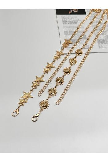 MODAM HİFA Sun - Star Set of 2 Chain Belt Women's Belt Dress Belt Shirt Belt Jacket Belt