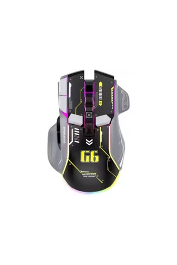 OEM Mouse Gaming G6, Black, RGB On-Off, 12800 DPI Adjustable, 6 Levels, 10 Programmable Buttons, LED Lig