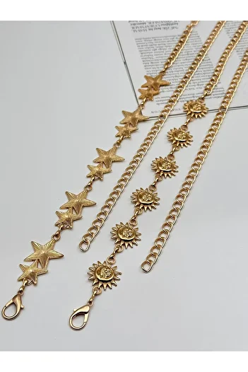 MODAM HİFA Sun - Star Set of 2 Chain Belt Women's Belt Dress Belt Shirt Belt Jacket Belt