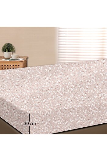 Evim Dalya 100% Cotton Double Fitted Sheet Powder - 160X200+30 cm