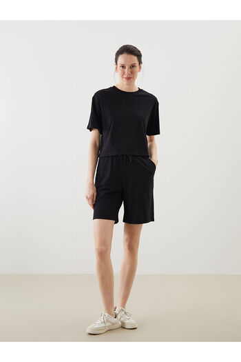 LC Waikiki Black Elastic Waist Women's Shorts