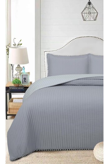 Bikaya Home Double 3 Piece Bedspread Set with Pompom -260X240 cm