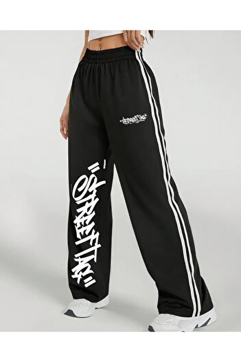 Touz Moda Streetwear Graffiti Oversize ελαστικό φαρδύ παντελόνι