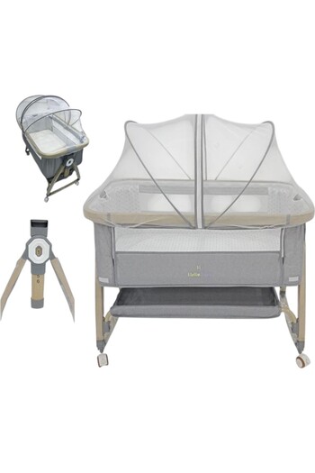 Toybox Bedside Bassinet, Rocker, Playpen 3 in 1 Multi-Function Portable Baby Crib with Breathable Net