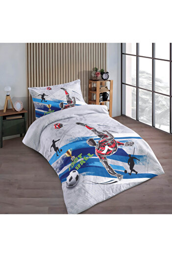Alhabib bedding Lima children's summer light single and a half bed sheet, white and blue, 2 pieces