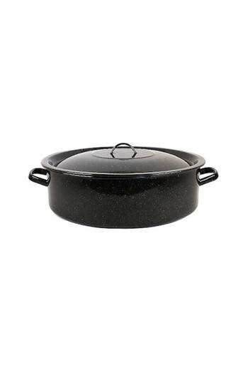 Perfect Home Enamel Pot with Lid 15L Black