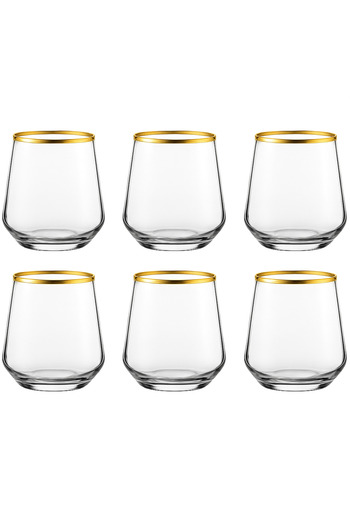 Elista 420202 Allegra Set of 6 Coffee Side Water Glasses Gilded