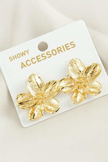 ZERO LAND Hn-Shop Orchid Trend Metal Earrings-Yellow