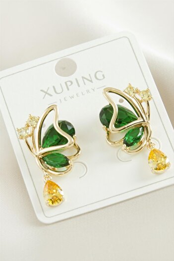 Okyanuss Accessories Xuping Butterfly Zircon Stone Luxury Steel Earrings