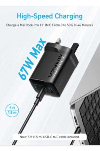 GENERAL Anker 336 67W Wall Charger - Fast and Efficient Charging for Your Devices