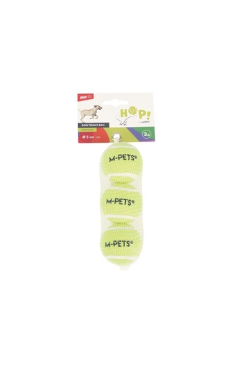 M-PETS Hop Tennis Ball Yellow 5cm Set of 3