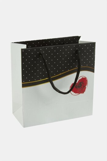ZERO LAND Hn-Shop 11X11 Heart Patterned Drawstring Cardboard Bag 1 Piece-White