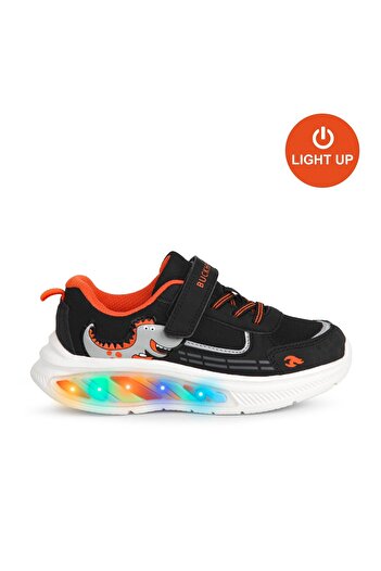 BUCKHEAD Lighted Rex Sports Shoes between Size 27-32 - Black-Orange