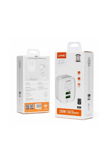 LDNIO A201 20W Fast Charger - High-Efficiency Dual Charging Wall Charger