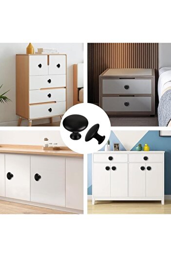 zola Set 10 manere mobilier, pentru usi si sertare, 3x2.6 cm, accesorii incluse, negru mat