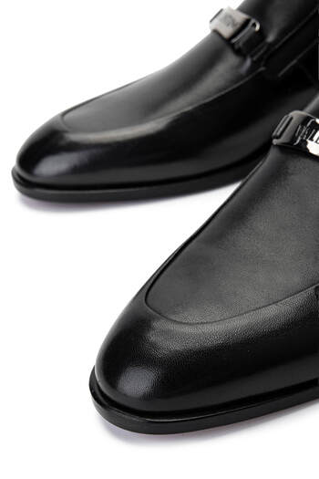 Valentino Erkek Hakiki Deri Siyah Loafer Ayakkabı