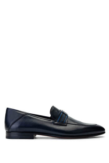 Valentino Men's Genuine Leather Blue Loafer Shoes