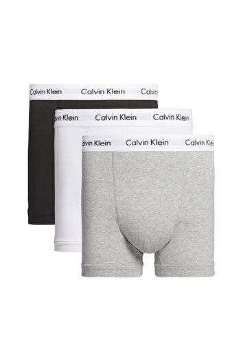 Calvin Klein , Set de boxeri cu logo - 3 perechi, Alb, Negru, Gri, M