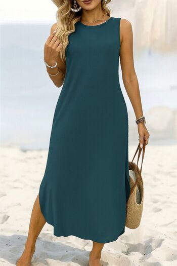 ESPİNA Rochie de damă Eteki Oval Tear Zero Sleeve Victon Midi Lungime