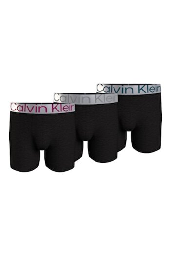 Calvin Klein , Boxers from cotton blend with logo waistband, 3 pairs, Black, XL