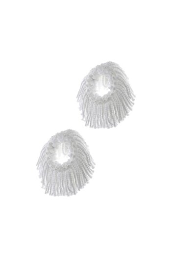 bigshot Set 2 x Microfiber Refill for Rotating Mop, Plastic Snap Diameter 16 cm, White