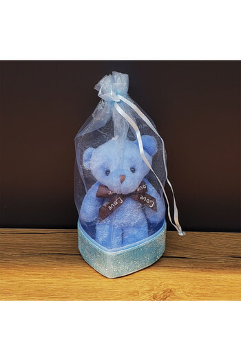 Wolawood Mini Plush Teddy Bear Keychain in Heart Gift Bag Soft Bag Accessory Surprise Gift