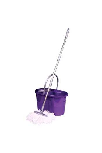 Nova Home Galeata 16L Mov cu Mop Rotativ 360 si Rezerva Microfibra Alba