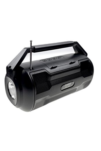 TOING Portable bass speaker with flashlight, solar and electric charging, black